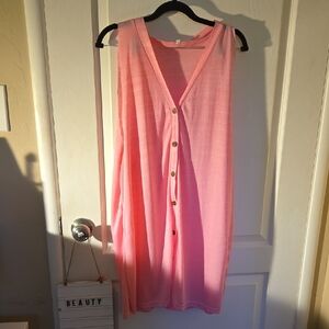 Hot Pink Sleeveless Midi Dress